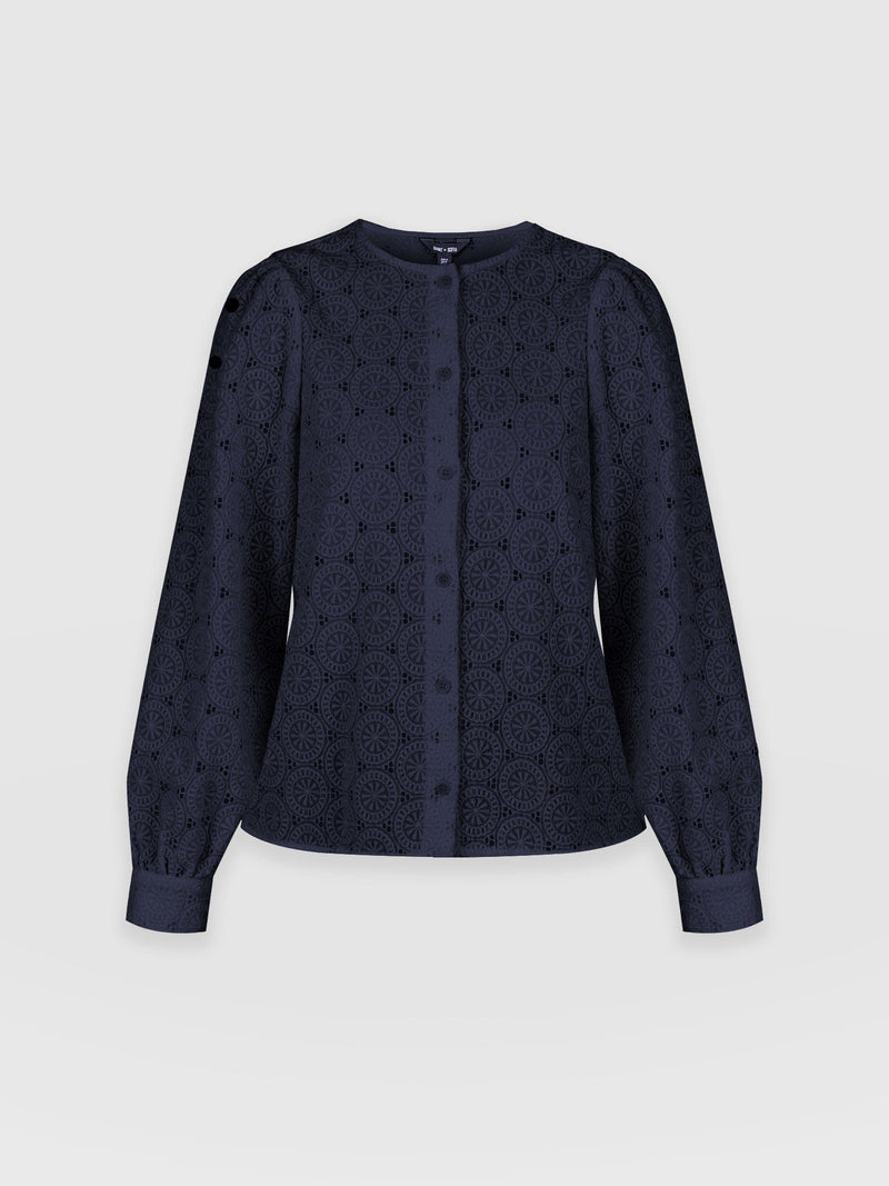 Tabitha Blouse - Navy - Women's Blouses | Saint + Sofia® EU