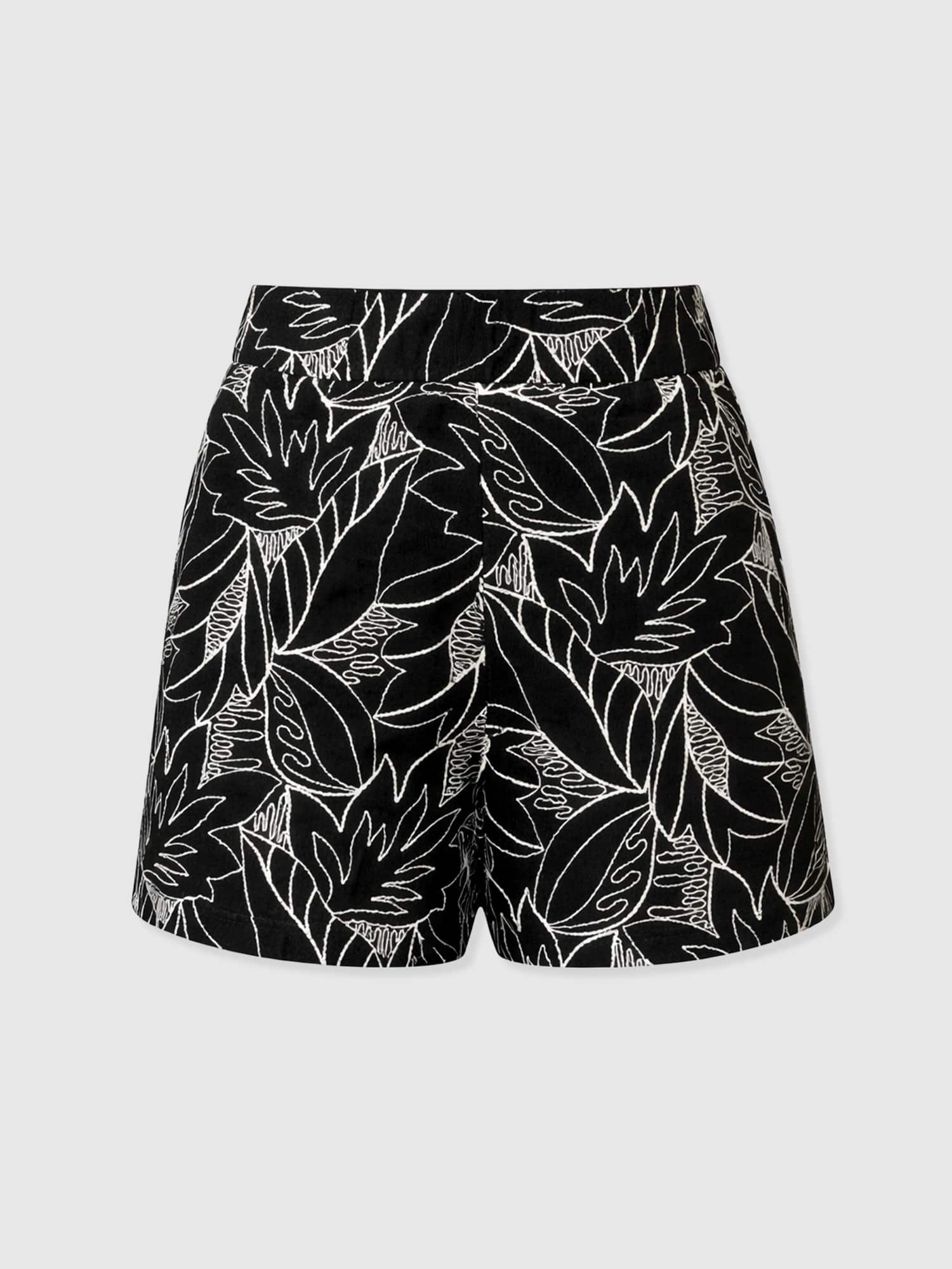 Tabitha Short - Black Embroidered - Women's Shorts | Saint + Sofia® EU