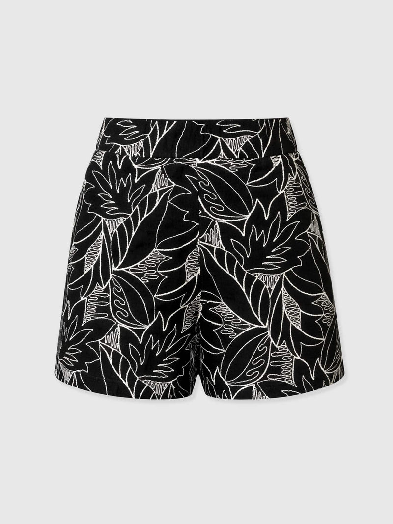 Tabitha Short - Black Embroidered - Women's Shorts | Saint + Sofia® EU