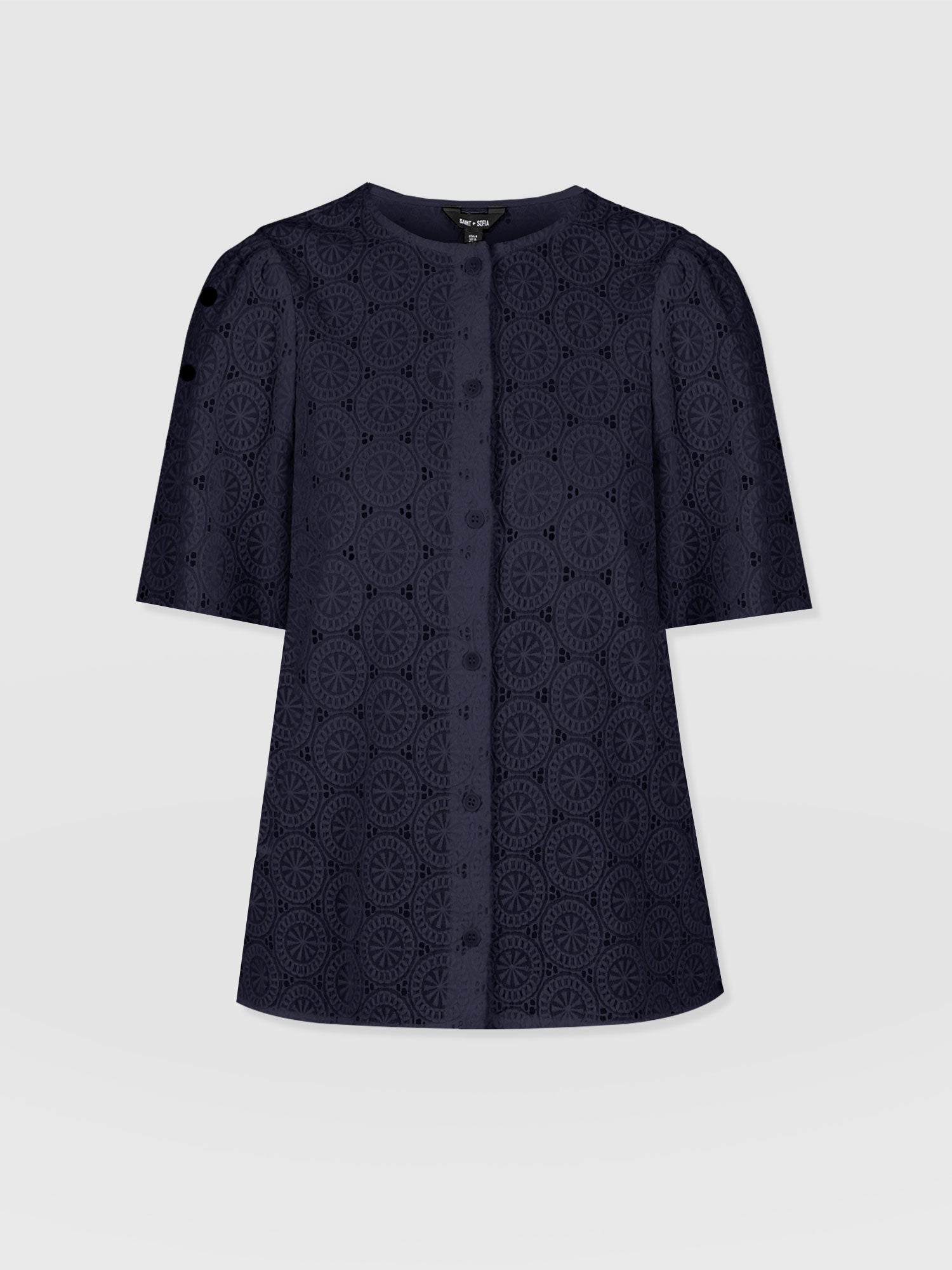 Tabitha Short Sleeve Blouse - Navy - Women's Blouses | Saint + Sofia® EU