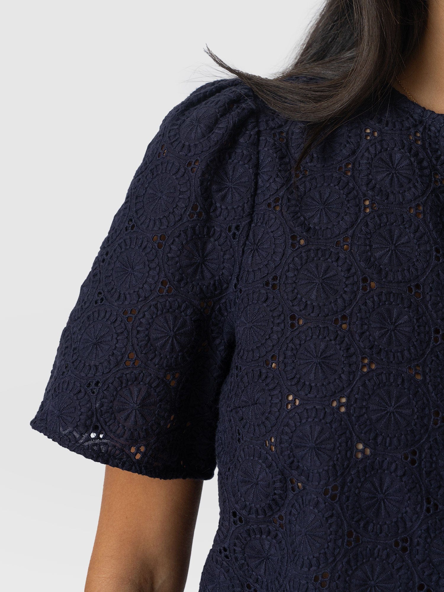 Tabitha Short Sleeve Blouse - Navy - Women's Blouses | Saint + Sofia® EU