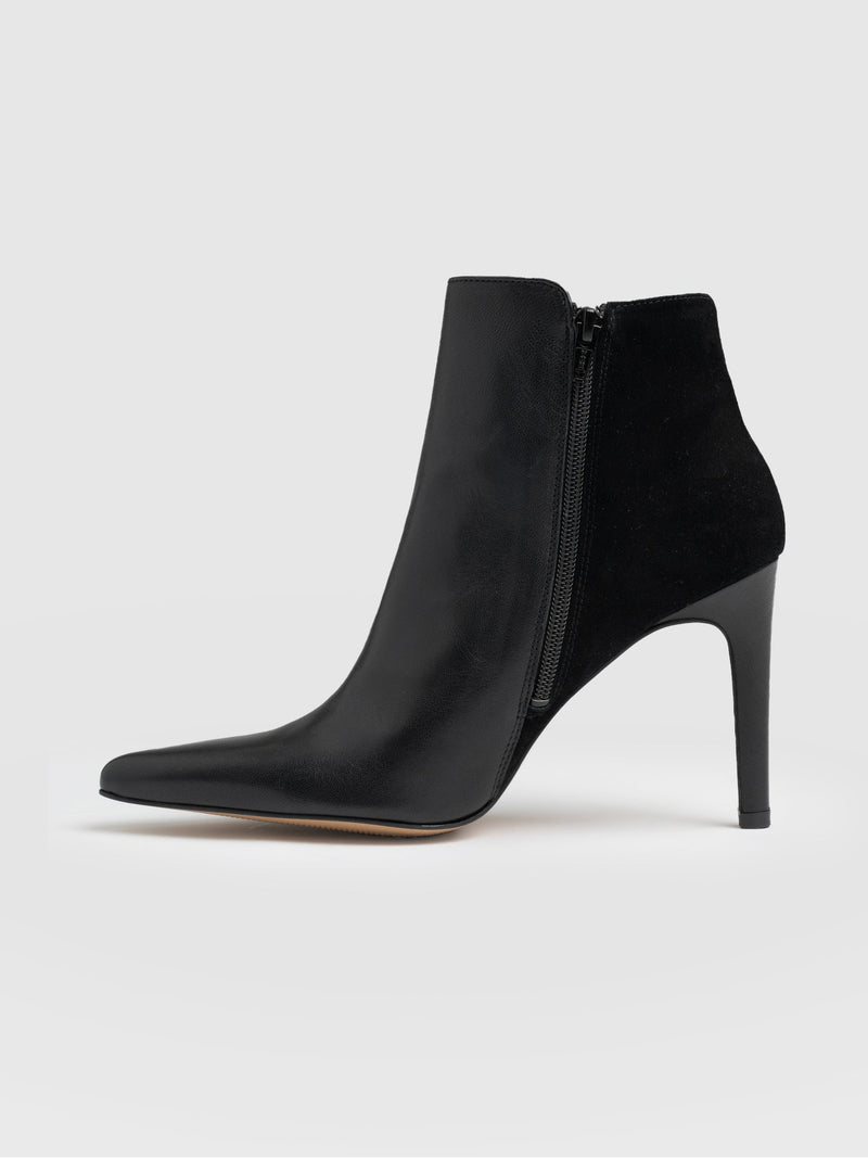 Tamara Heeled Ankle Boot Black - Women's Leather Boots | Saint + Sofia® EU