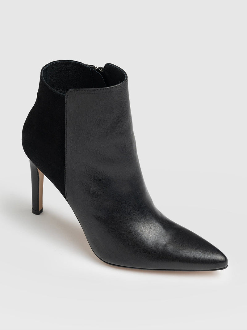 Tamara Heeled Ankle Boot Black - Women's Leather Boots | Saint + Sofia® EU