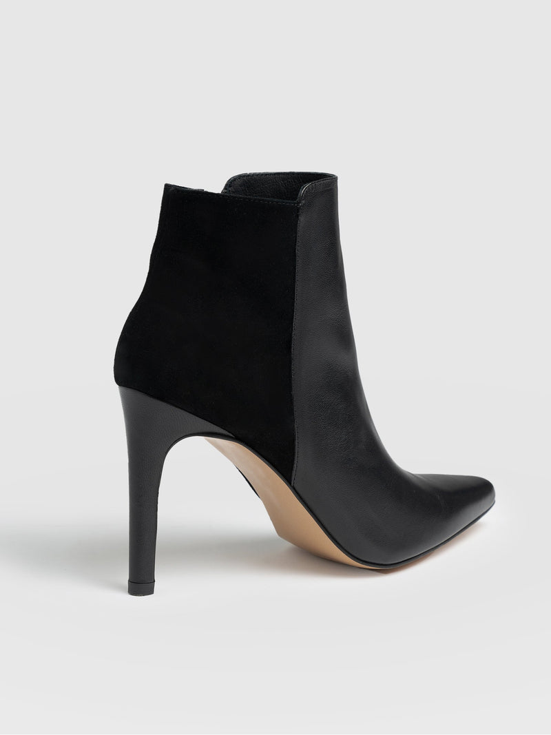 Tamara Heeled Ankle Boot Black - Women's Leather Boots | Saint + Sofia® EU