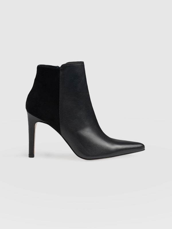 Tamara Heeled Ankle Boot Black - Women's Leather Boots | Saint + Sofia® EU