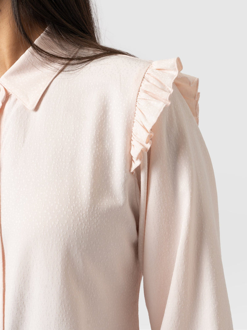 Taylor Frill Detail Blouse Pastel Pink - Women's Shirts | Saint + Sofia® EU