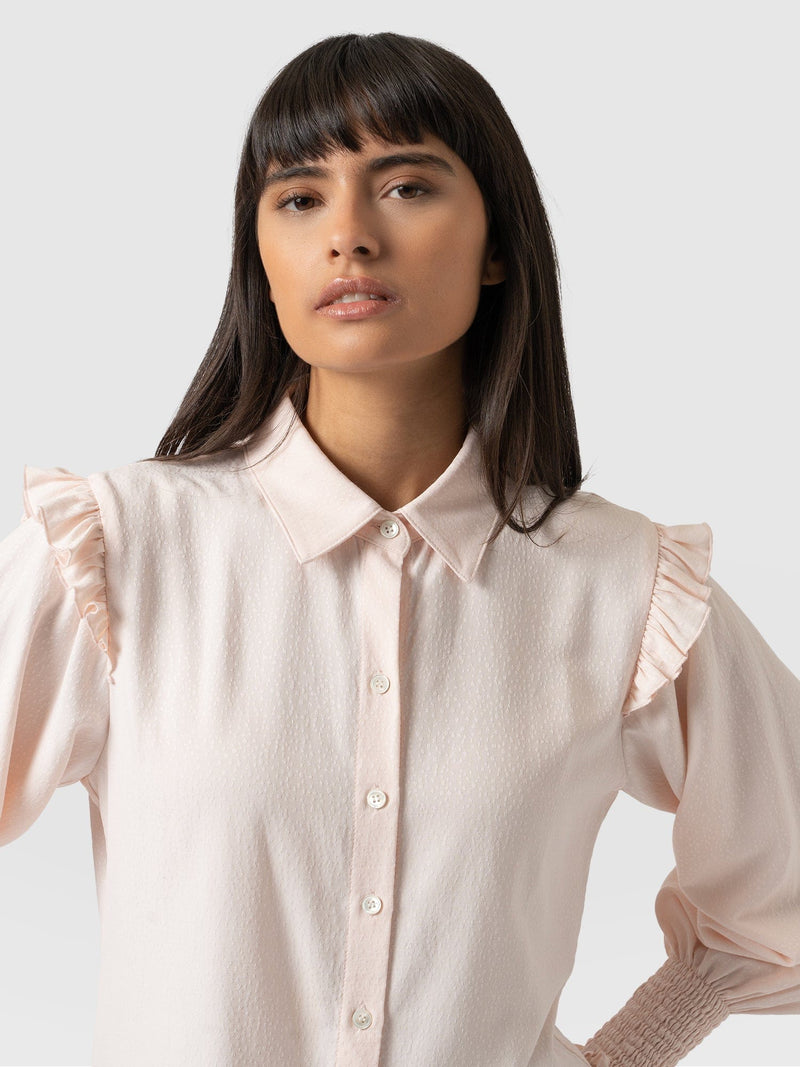 Taylor Frill Detail Blouse Pastel Pink - Women's Shirts | Saint + Sofia® EU
