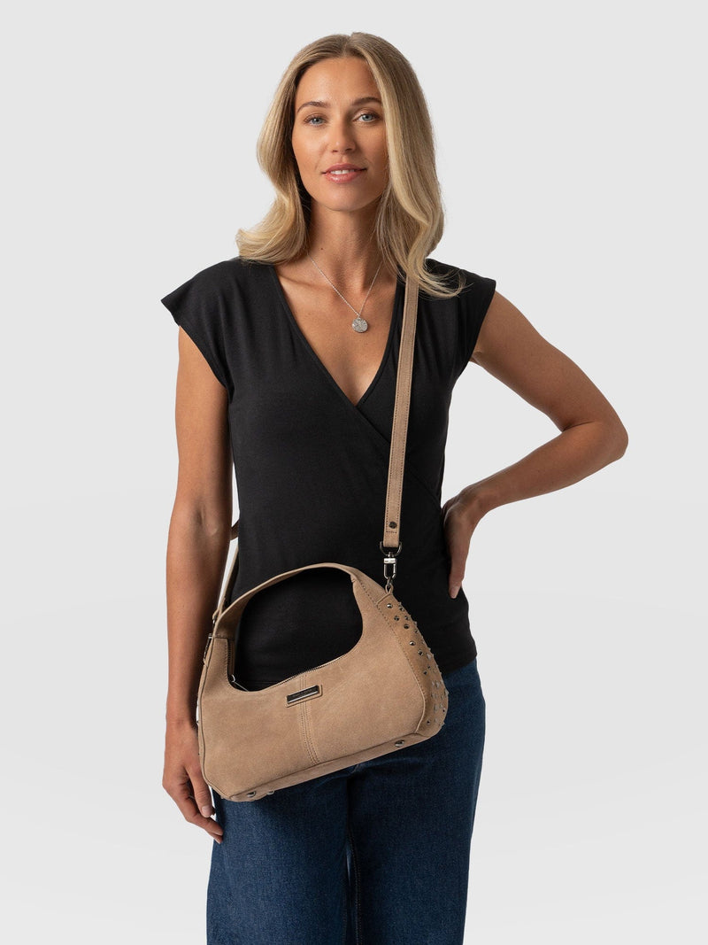 Taylor Hobo Handbag Taupe - Women's Bags | Saint + Sofia® EU