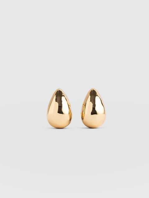 Teardrop Hammered Earrings - Gold - Women's Jewellers | Saint and Sofia® EU