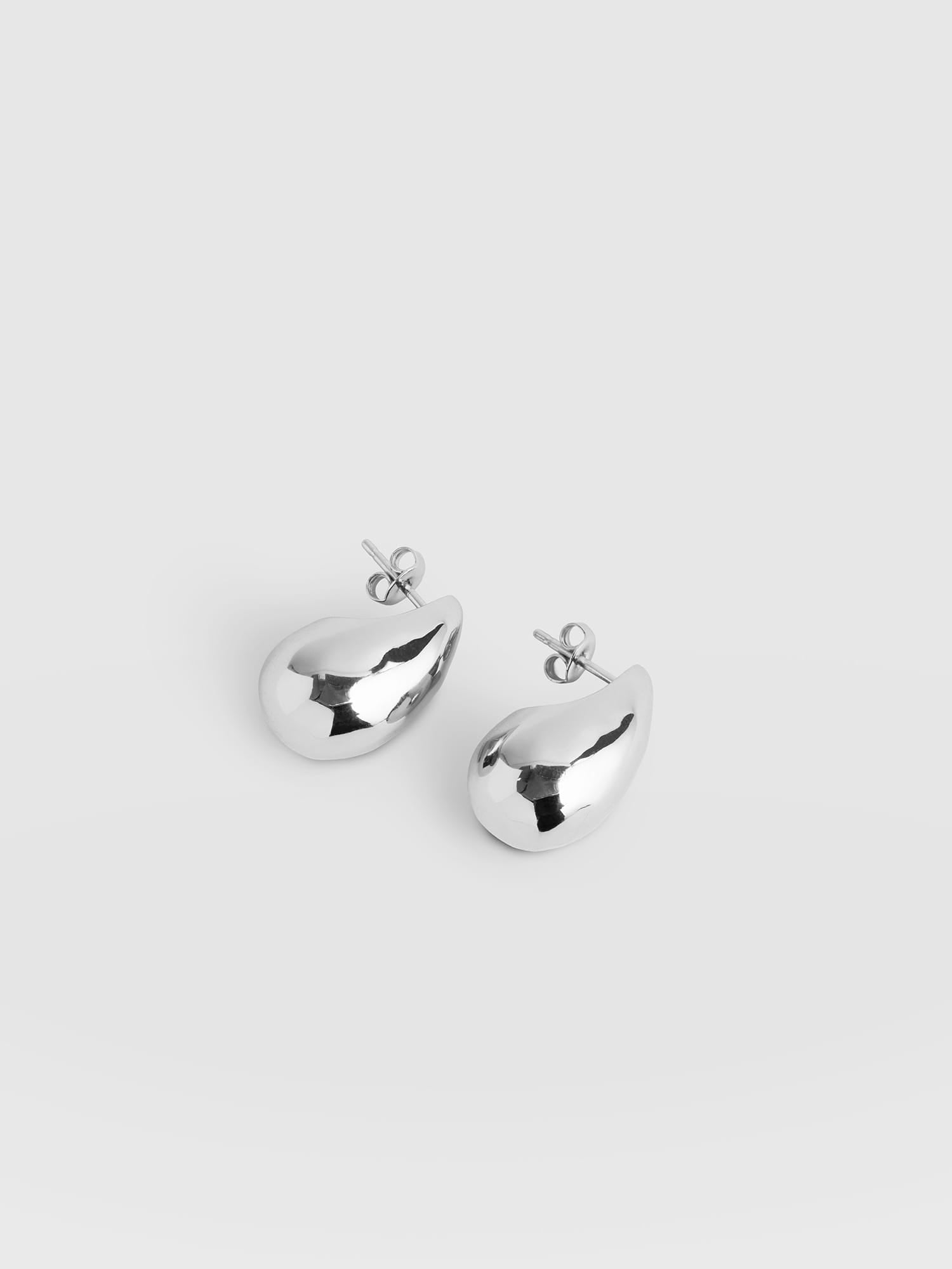 Teardrop Hammered Earrings - Silver - Women's Jewellers | Saint and Sofia® EU