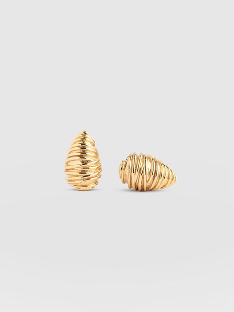 Teardrop Swirl Earrings - Gold - Women's Jewellers | Saint and Sofia® EU