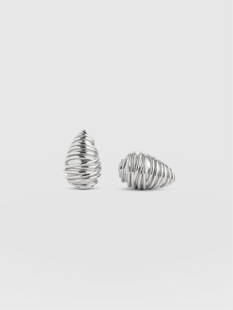 Teardrop Swirl Earrings - Silver - Women's Jewellers | Saint and Sofia® EU