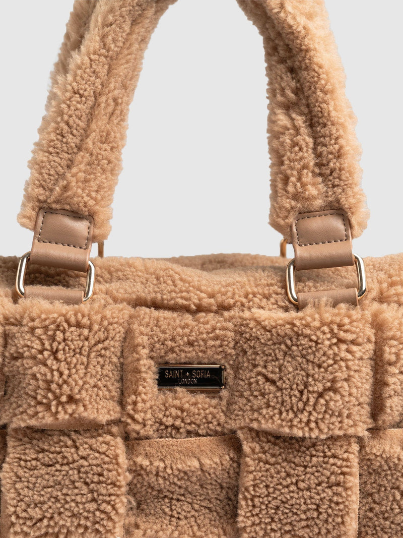 Teddy Woven Duffle Bag Caramel - Women's Bags | Saint + Sofia® EU