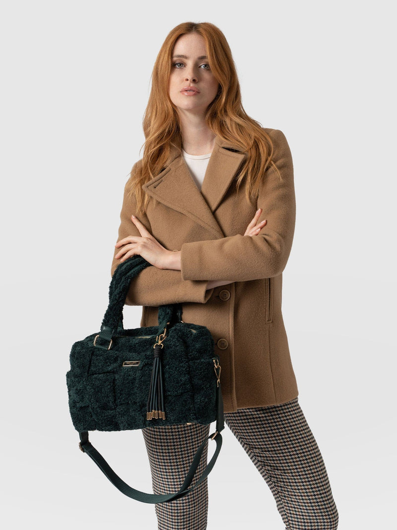 Teddy Woven Duffle Bag Green - Women's Bags |  Saint + Sofia® EU