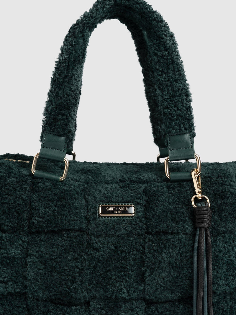 Teddy Woven Duffle Bag Green - Women's Bags |  Saint + Sofia® EU
