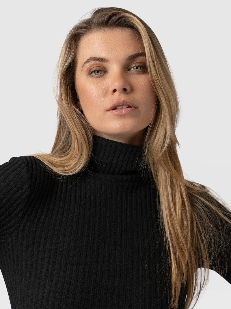 Tempest Roll Neck Black - Women's Top | Saint + Sofia® EU