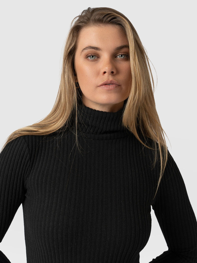 Tempest Roll Neck Black - Women's Top | Saint + Sofia® EU