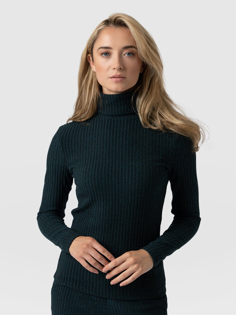 Tempest Rollneck Green - Women's Tops | Saint + Sofia® UK