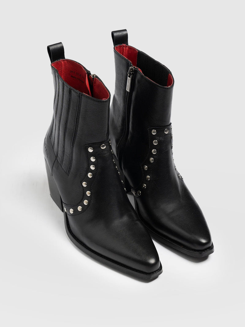 Texas Studded Boot Black - Women's Leather Boots | Saint + Sofia® EU