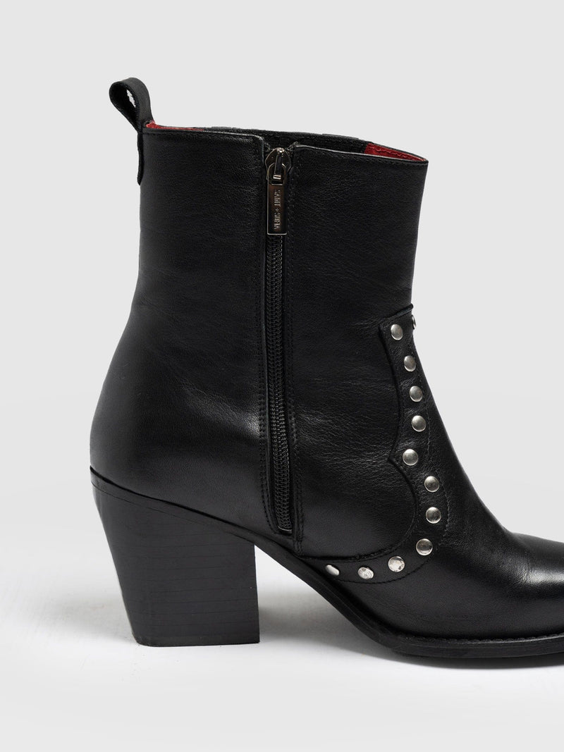 Texas Studded Boot Black - Women's Leather Boots | Saint + Sofia® EU