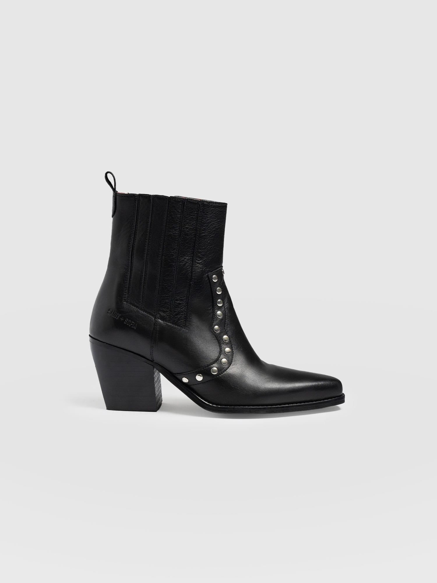 Texas Studded Boot Black - Women's Leather Boots | Saint + Sofia® EU