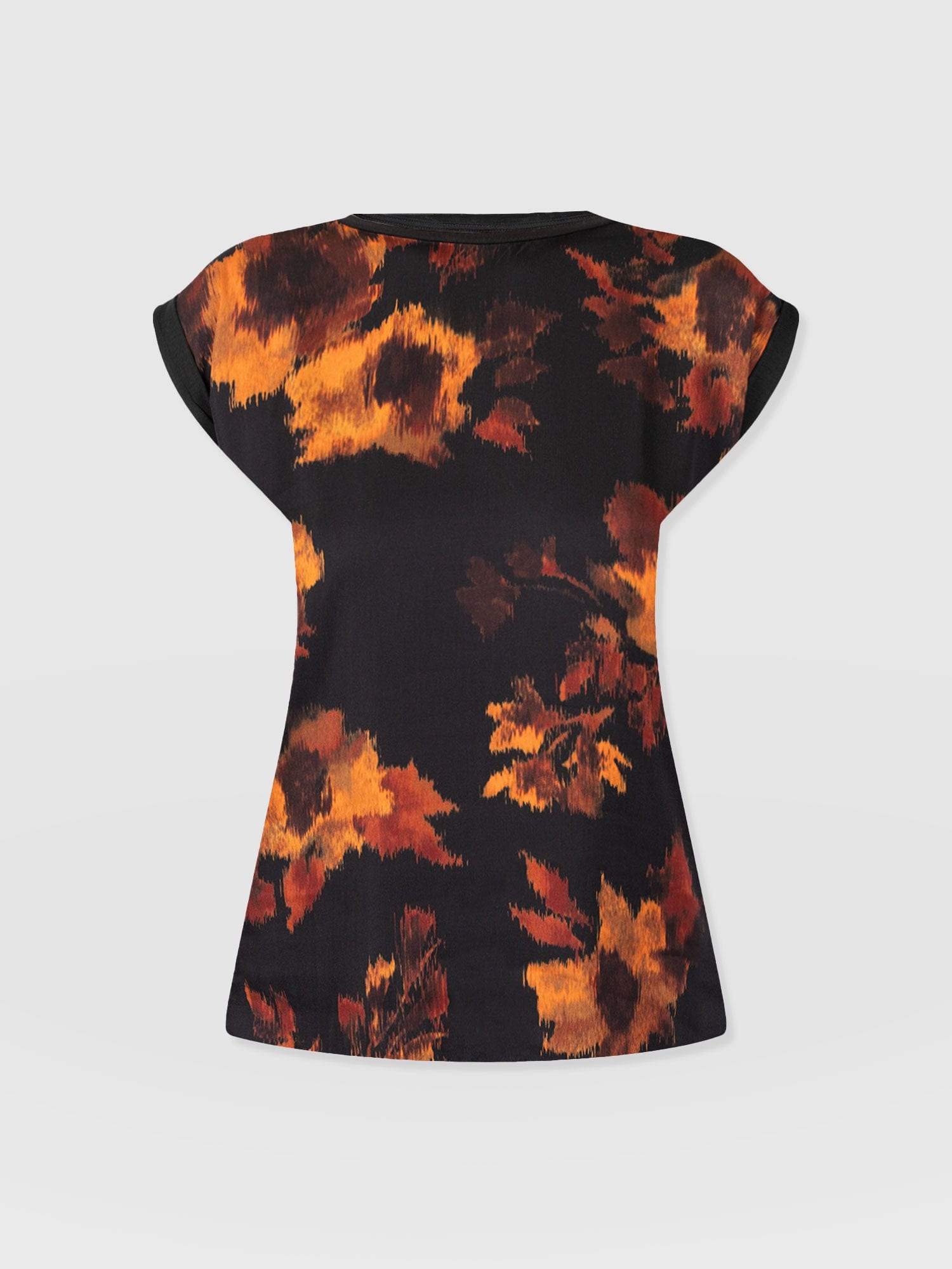 Turn Up Contrast Tee - Autumn Floral - Women's T-shirts | Saint and Sofia® EU
