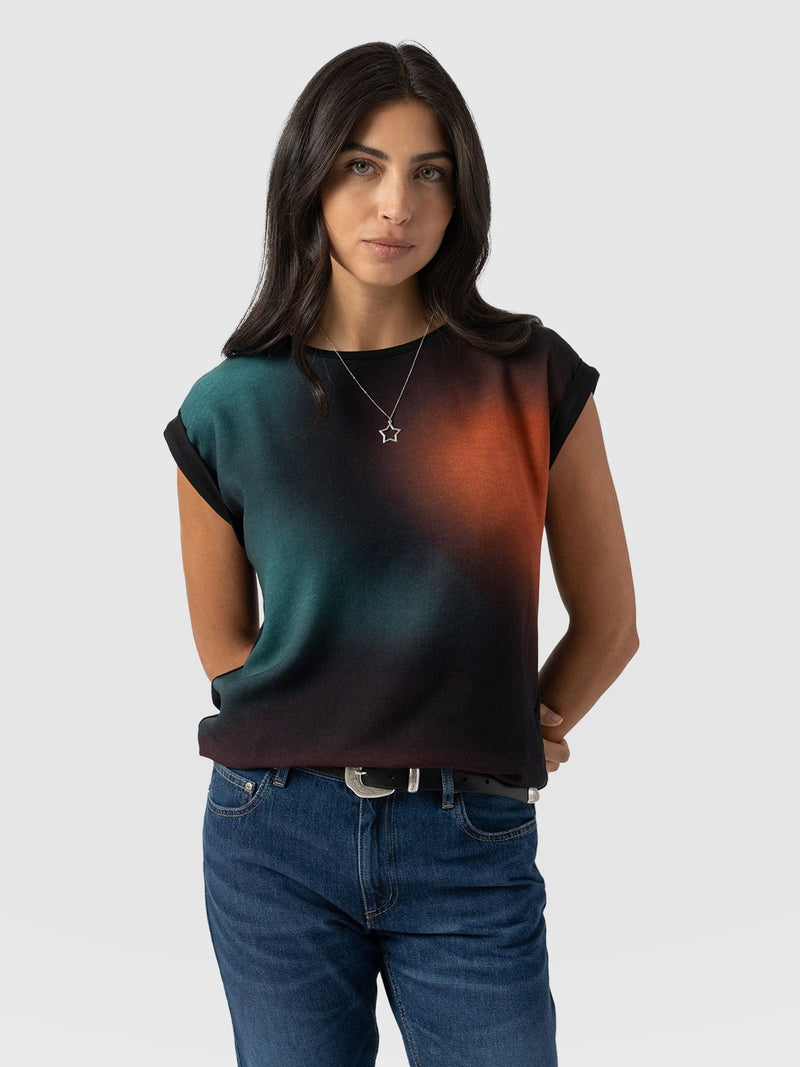 Turn Up Contrast Tee Orange Coral - Women's T-Shirts | Saint + Sofia® EU