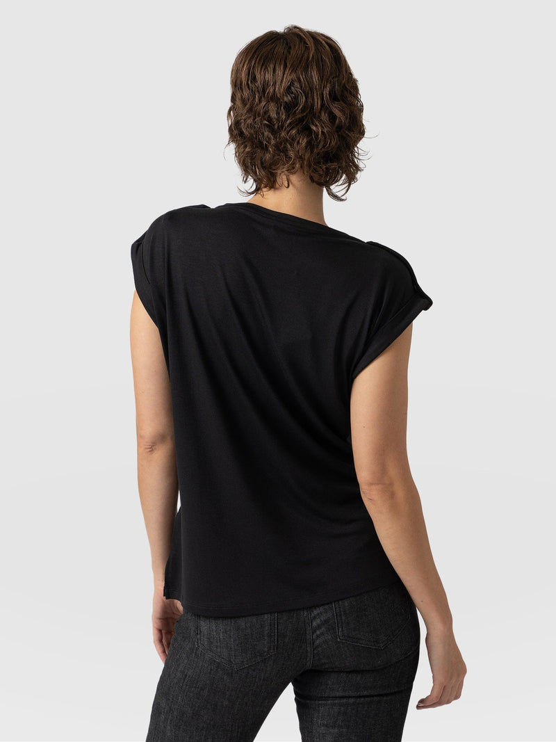 Turn-Up Tee Black Rock - Women's T-Shirts | Saint + Sofia® EU