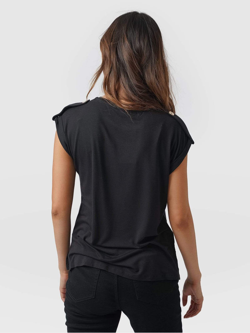 Turn-Up Tee Black - Women's T-Shirts | Saint + Sofia® EU