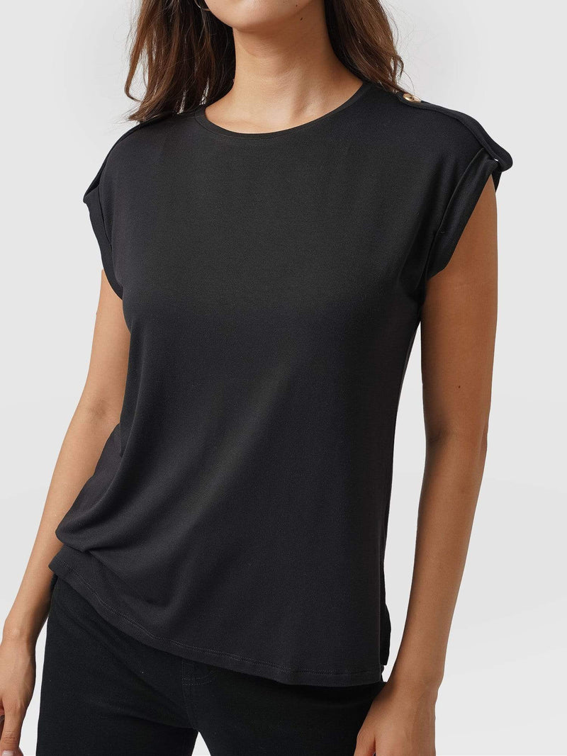 Turn-Up Tee Black - Women's T-Shirts | Saint + Sofia® EU