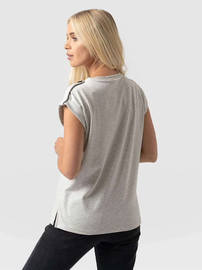 Turn-Up Tee Grey Rock - Women's T-Shirts | Saint + Sofia® EU