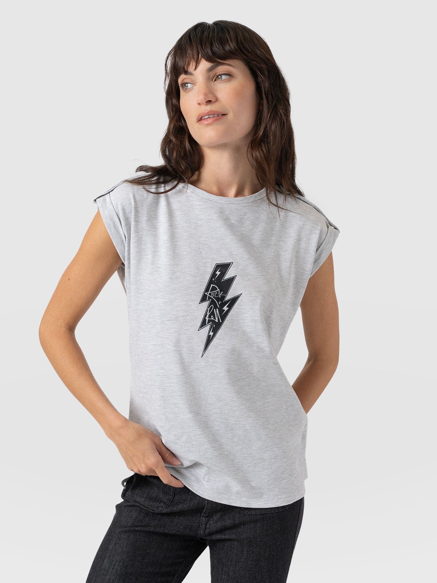 Turn-Up Tee Grey Rock - Women's T-Shirts | Saint + Sofia® EU