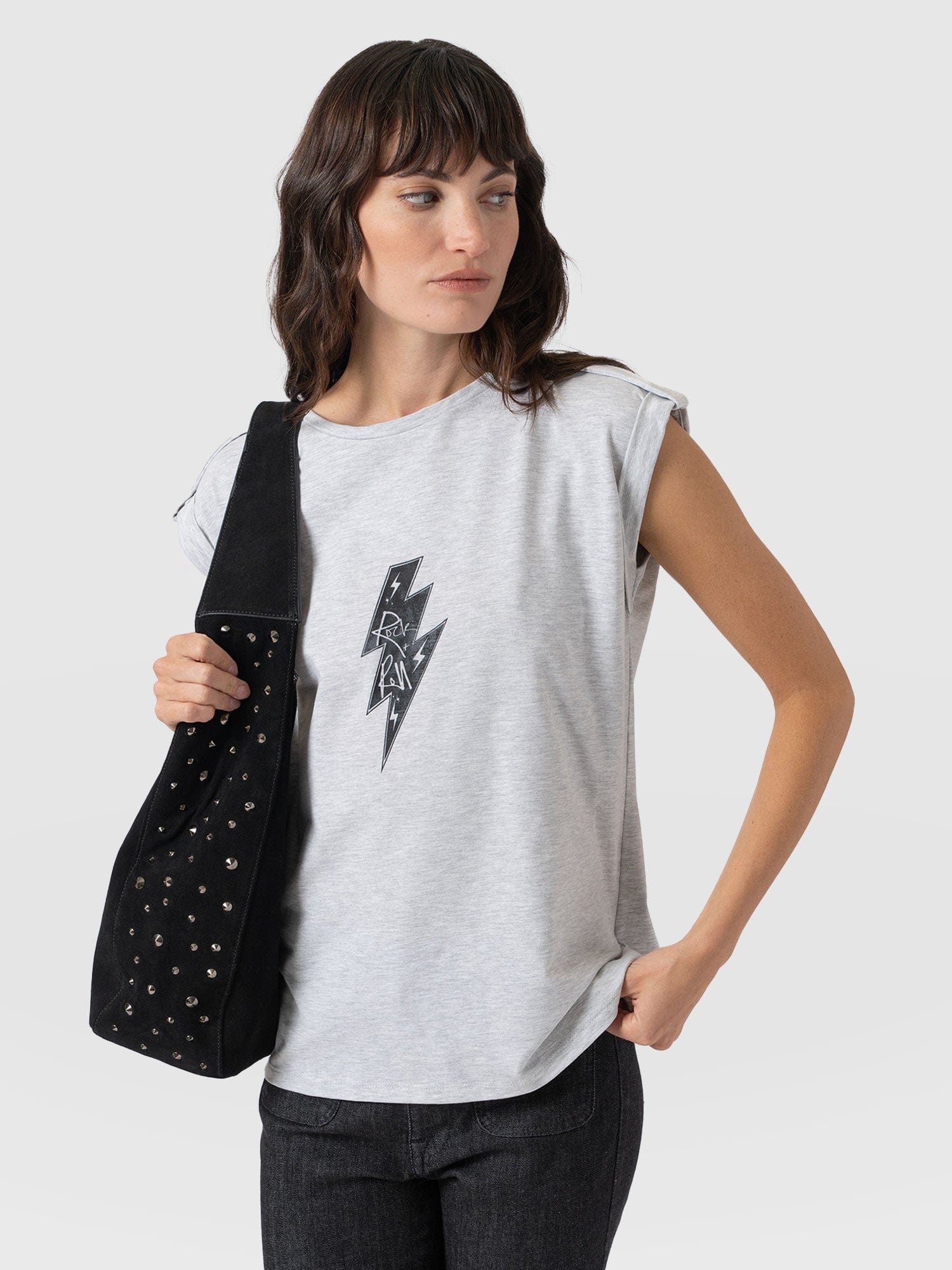 Turn-Up Tee Grey Rock - Women's T-Shirts | Saint + Sofia® EU