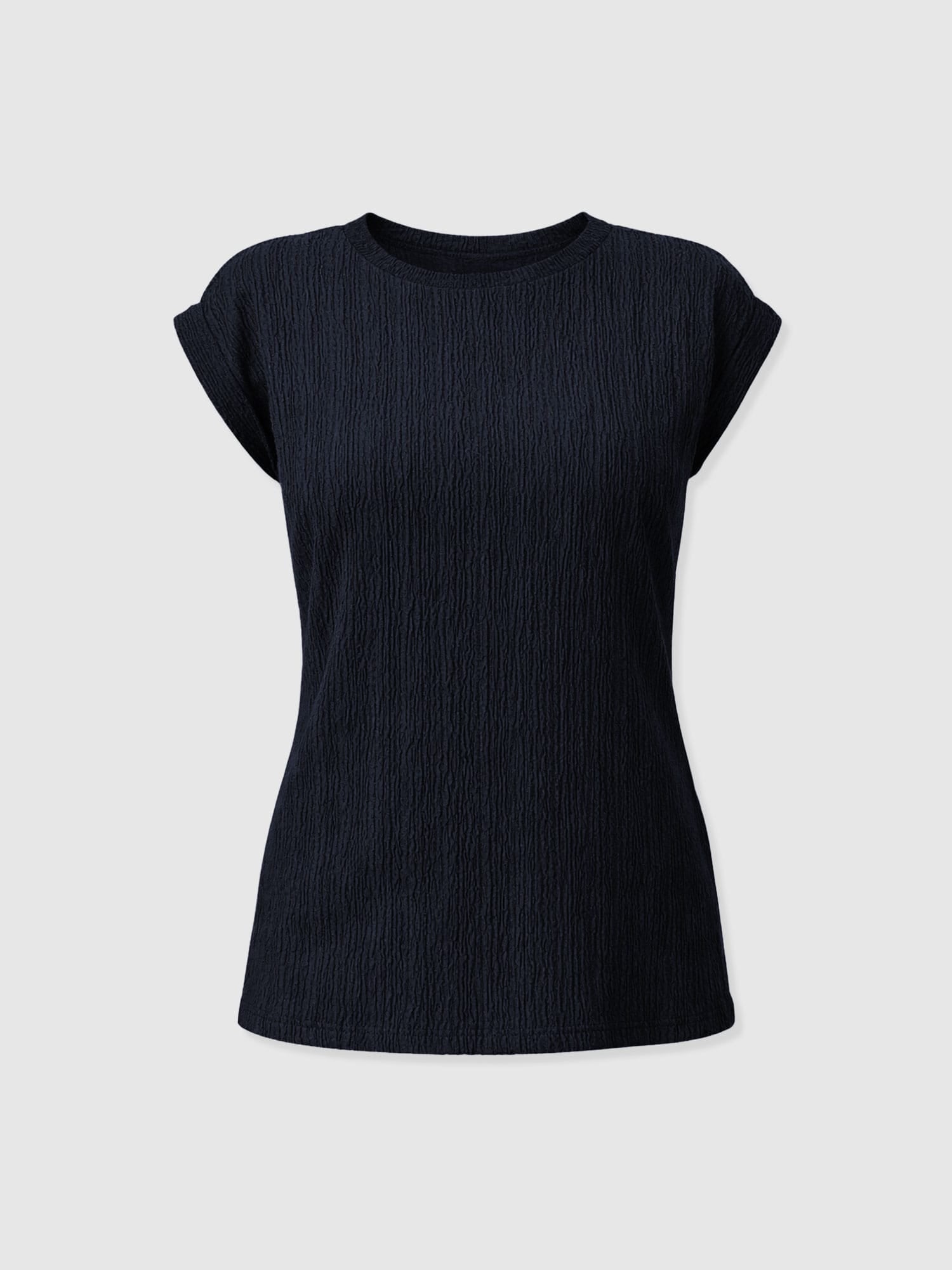 Turn Up Tee - Navy Textured - Women's T-shirts | Saint + Sofia® EU