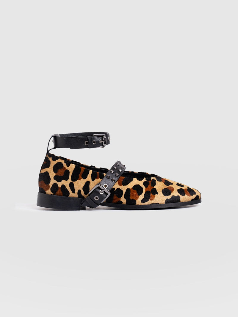 Vega Studded Ballerina Flats - Leopard - Women's Shoes | Saint + Sofia? EU