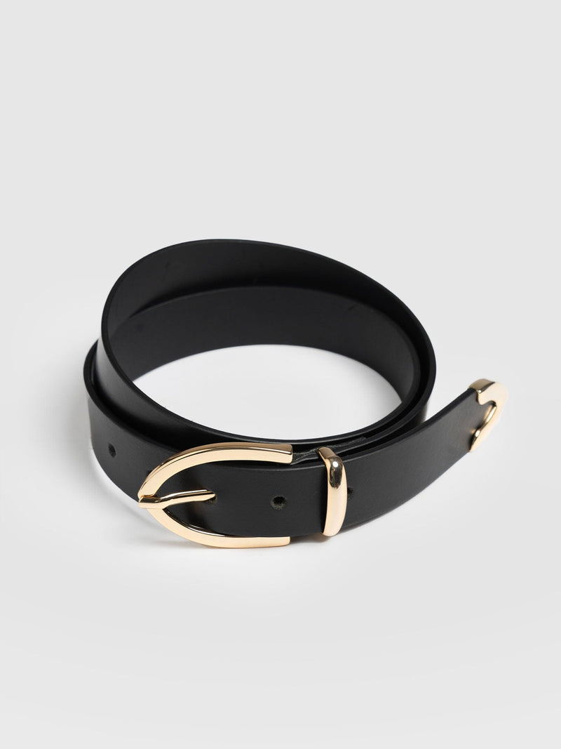 Victory Belt Black - Leather Belt | Saint + Sofia® UK