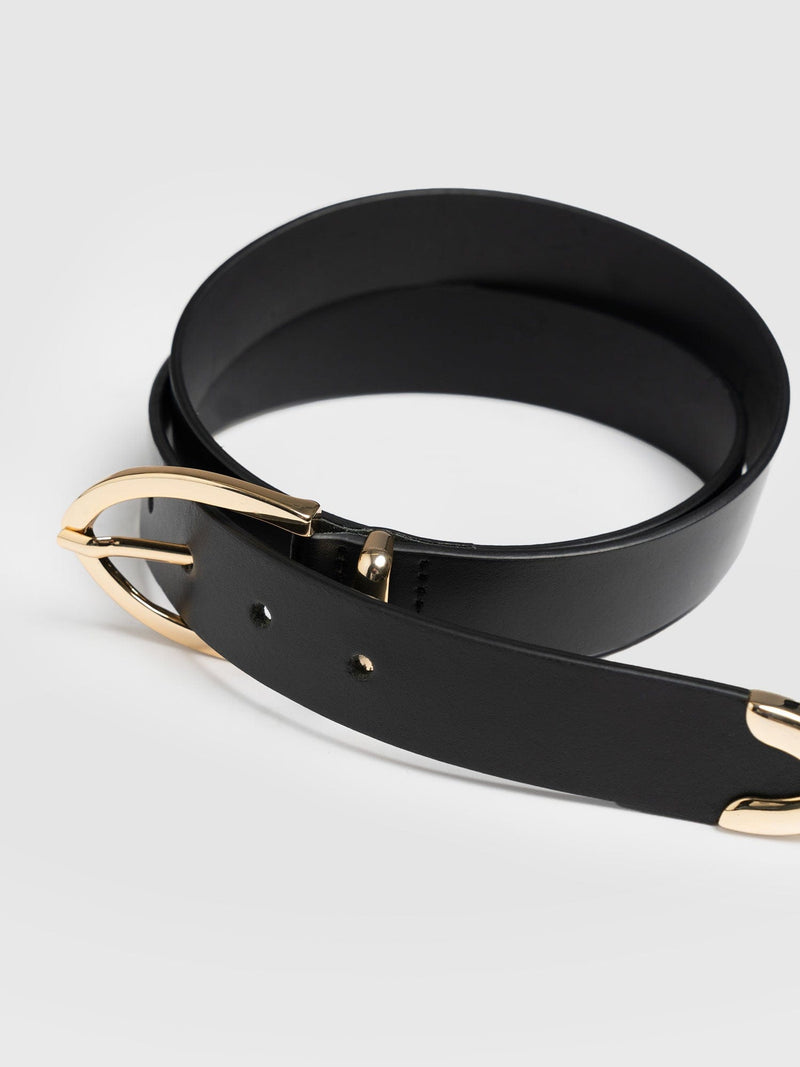 Victory Belt Black - Leather Belt | Saint + Sofia® UK