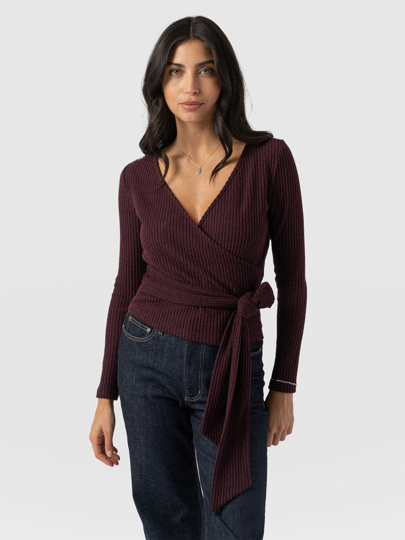 Victory Rib Top Burgundy - Women's Tops | Saint + Sofia® EU