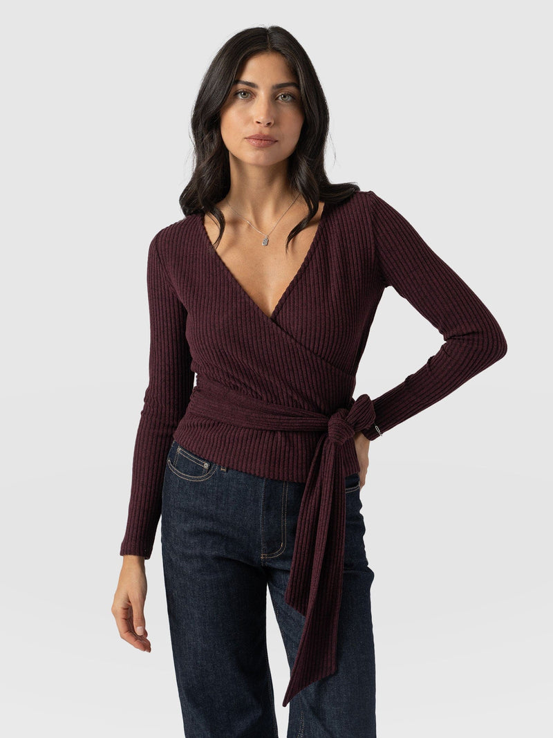 Victory Rib Top Burgundy - Women's Tops | Saint + Sofia® EU