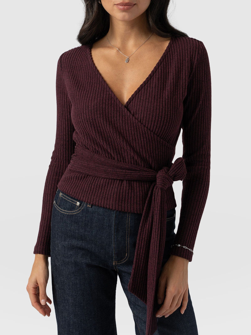 Victory Rib Top Burgundy - Women's Tops | Saint + Sofia® EU