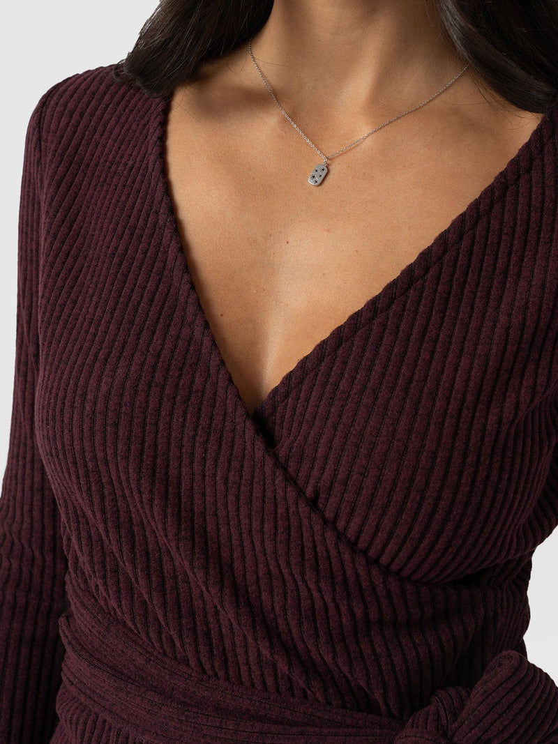 Victory Rib Top Burgundy - Women's Tops | Saint + Sofia® EU