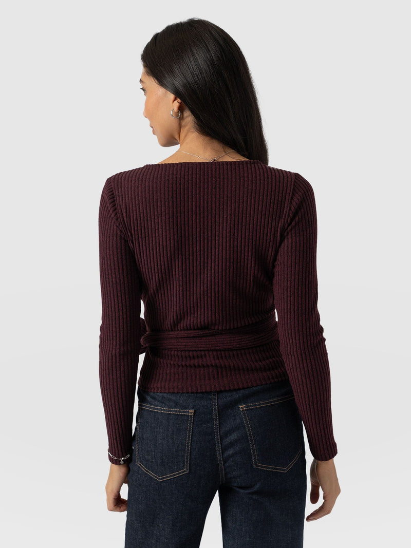 Victory Rib Top Burgundy - Women's Tops | Saint + Sofia® EU