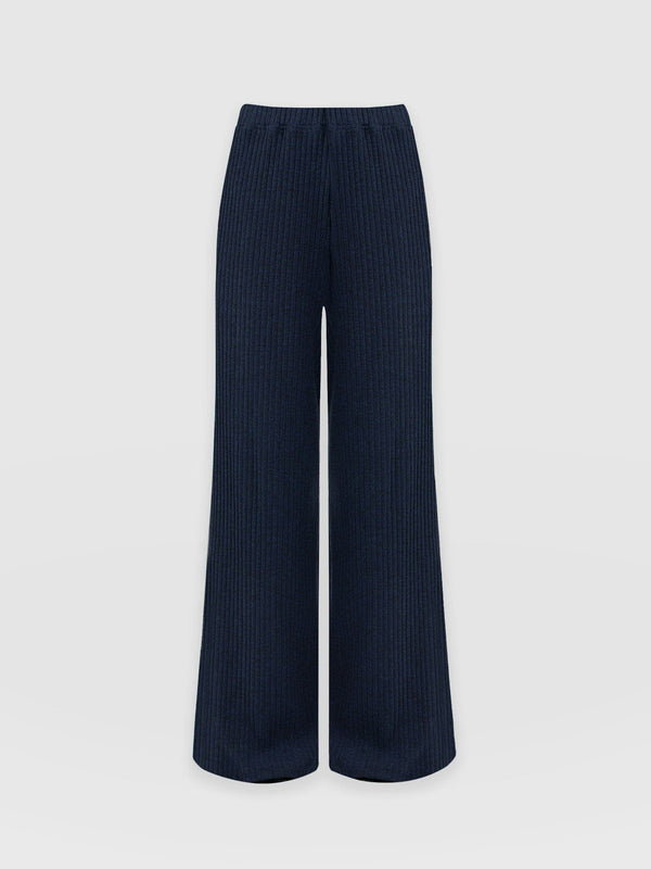 Victory Rib Wide Leg Pant Navy - Women's Trousers | Saint + Sofia® EU