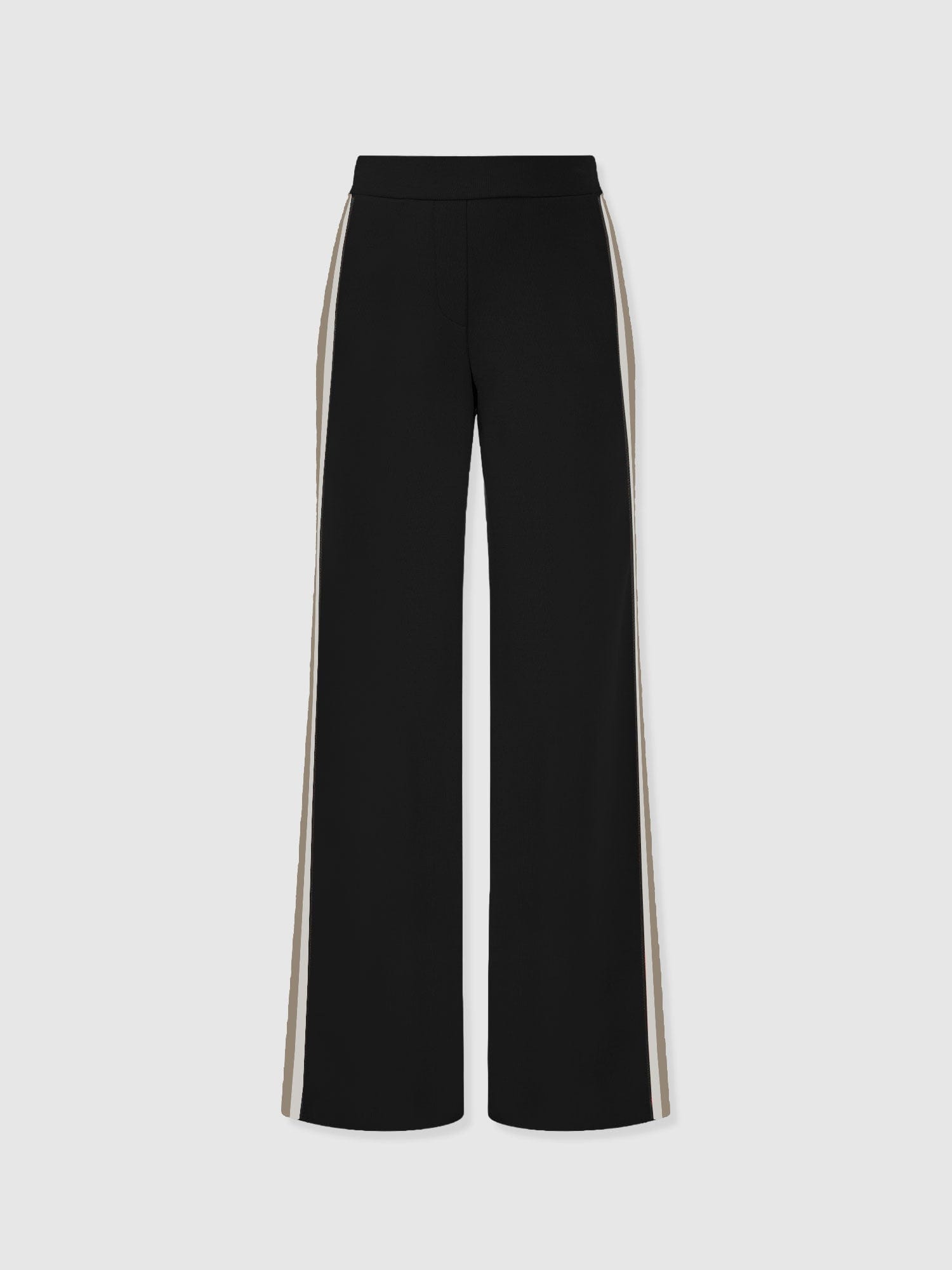 Victory Straight Leg Pant - Black - Cream/Beige Stripe