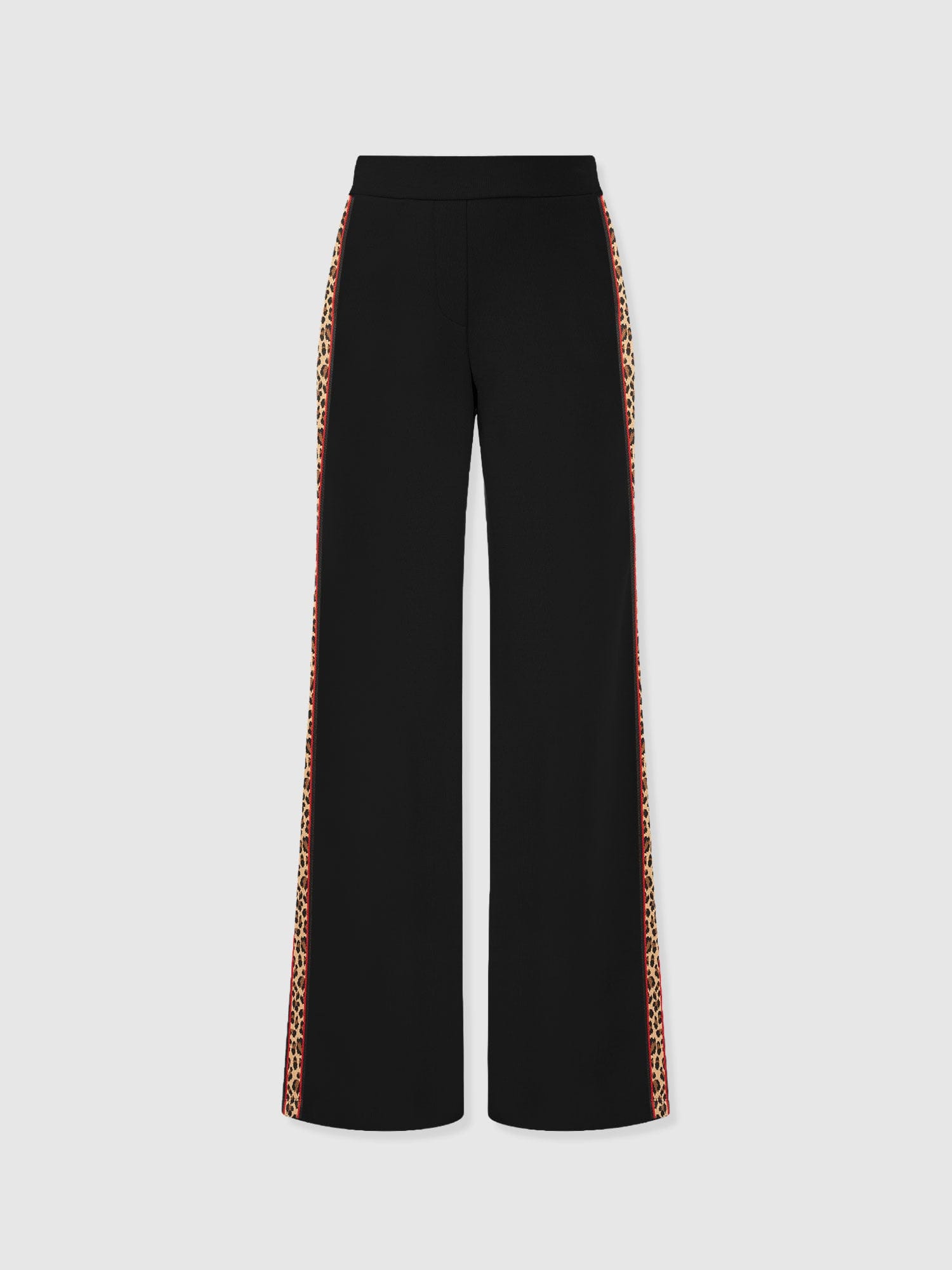 Victory Straight Leg Pant - Black - Leopard - Women's Trousers | Saint + Sofia® EU