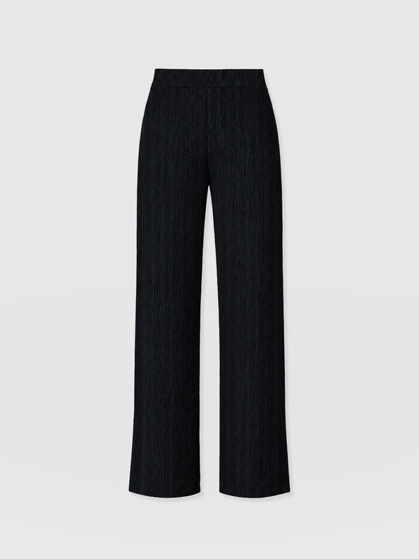 Hoxton Straight Leg Pant - Black Textured
