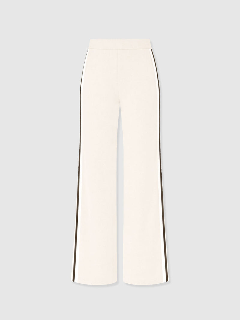Victory Straight Leg Pant - Cream - Black Stripe - Women's Trousers | Saint + Sofia® EU
