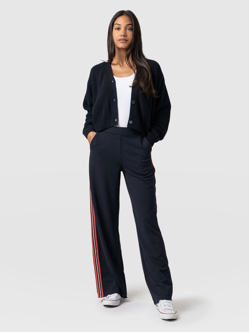 Victory Straight Leg Pant Navy/Red Stripe - Women's Trousers | Saint + Sofia® EU