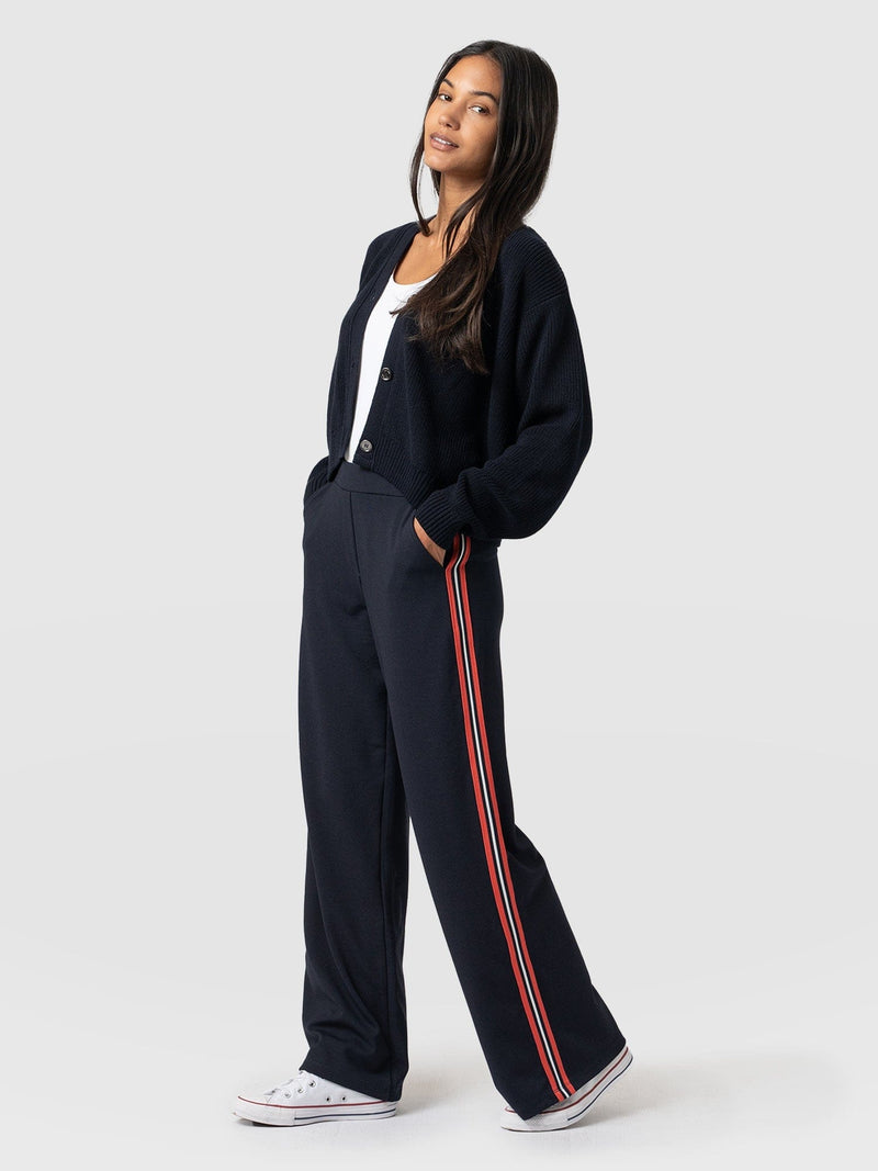 Victory Straight Leg Pant Navy/Red Stripe - Women's Trousers | Saint + Sofia® EU