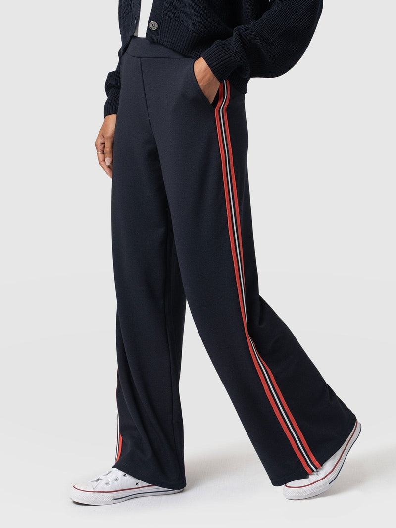 Victory Straight Leg Pant Navy/Red Stripe - Women's Trousers | Saint + Sofia® EU